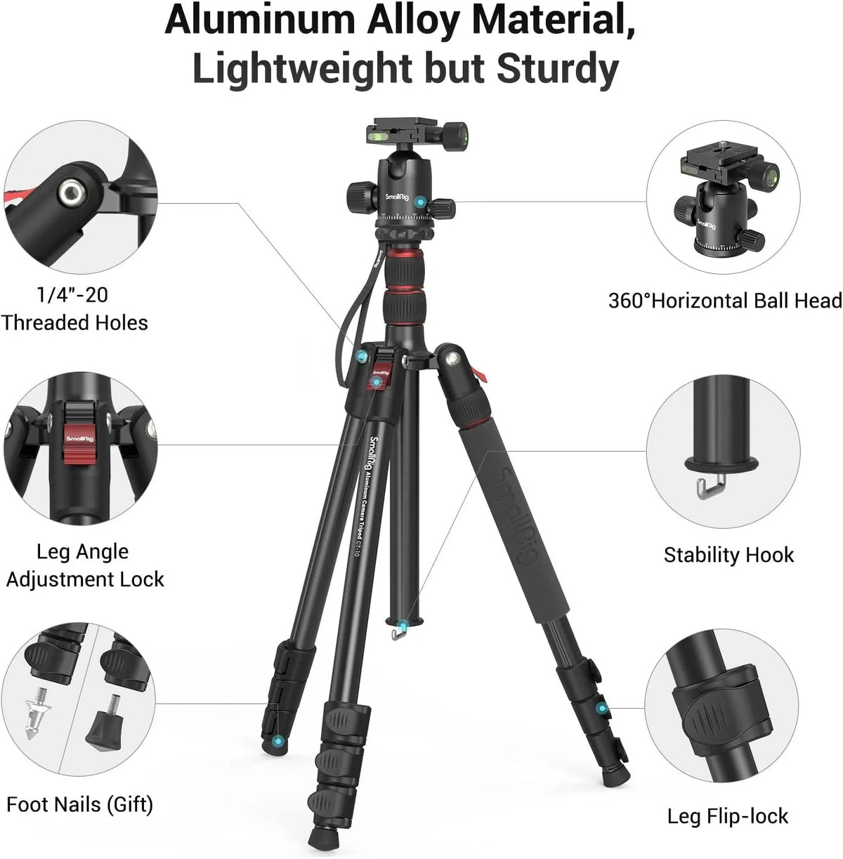 71in Foldable Aluminum Camera Tripod And Monopod