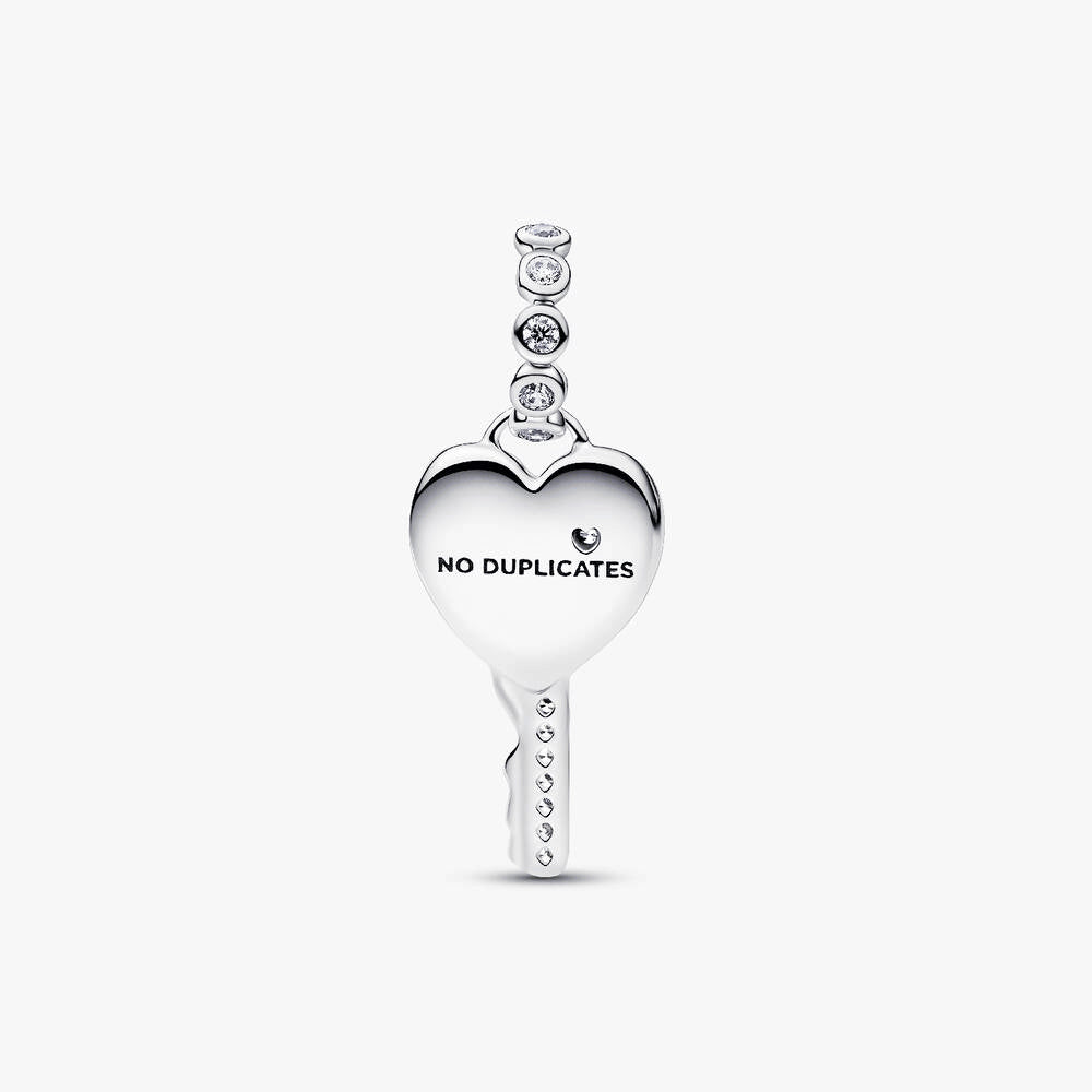 Opalescent Heart Key Dangle Charm