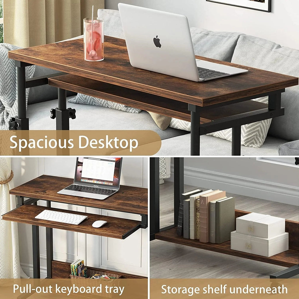 Height-Adjustable Portable Laptop Desk With Keyboard Tray, 43.3in H x 31.5in L x 17in D