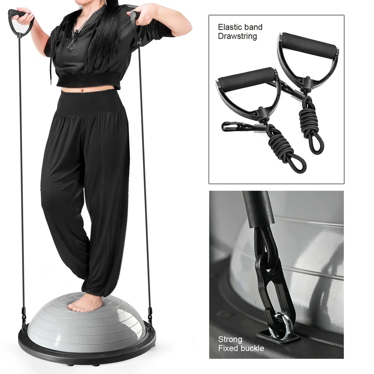 Wonder Maxi Half Dome Balance Trainer Exercise Ball With Resistance Bands And Pump