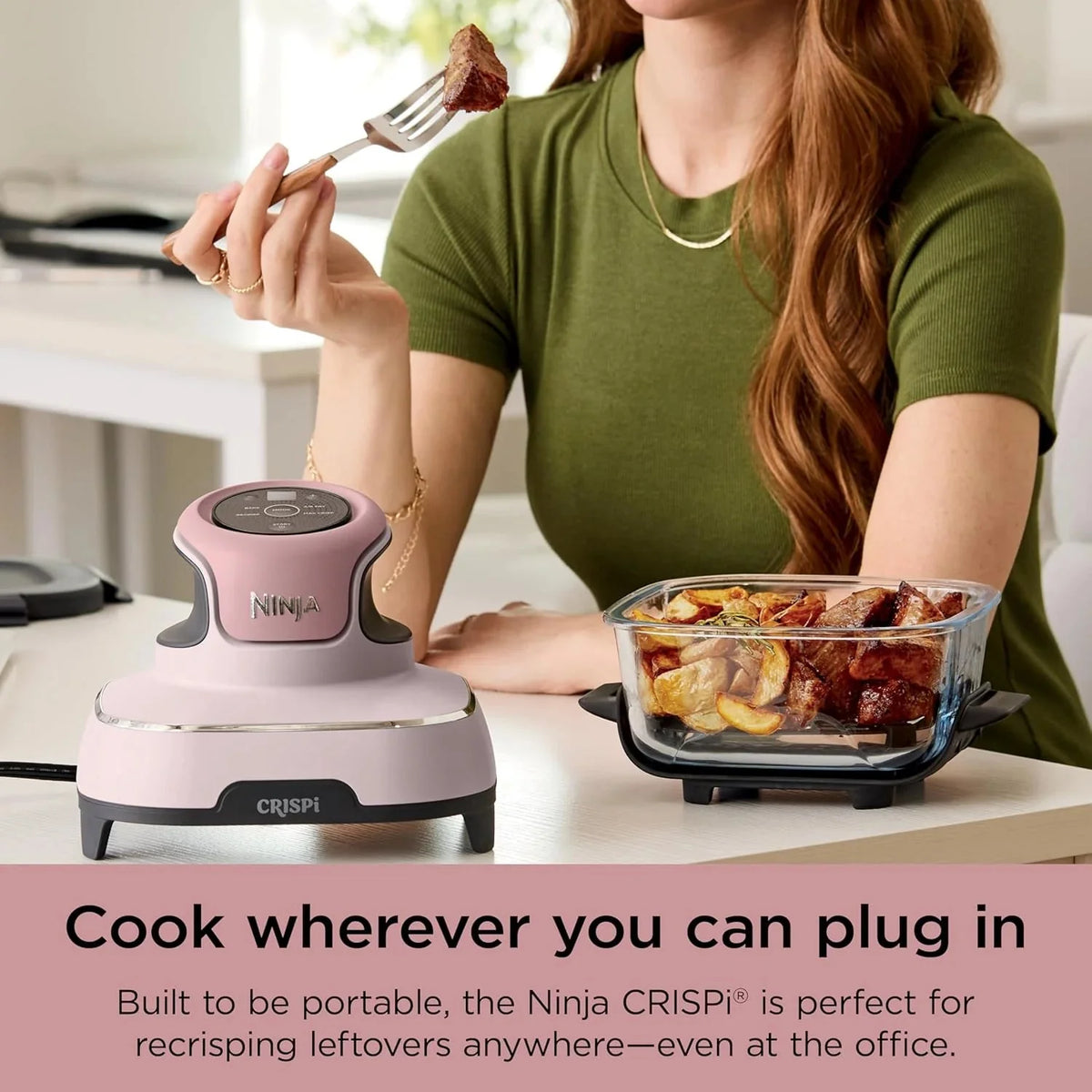 Ninja Crispi 4-in-1 Portable Glass Air Fryer Cooking System, 1500W, 4 QT And 6-Cup Containers