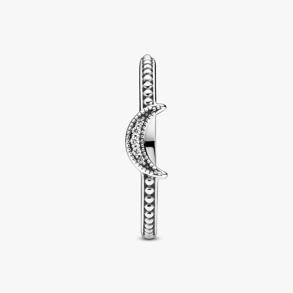 FINAL SALE - Crescent Moon Beaded Ring