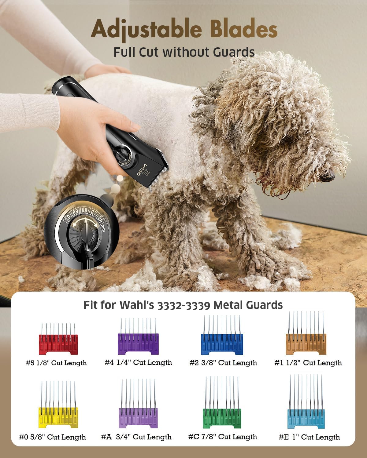 Dog Grooming Clippers With 4 Guide Combs - 6500 RPM