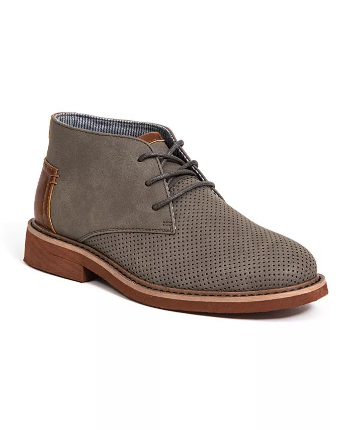 Little & Big Boys Perforated Chukka Boots With Lace-Up Closure - 1.1 in Heel