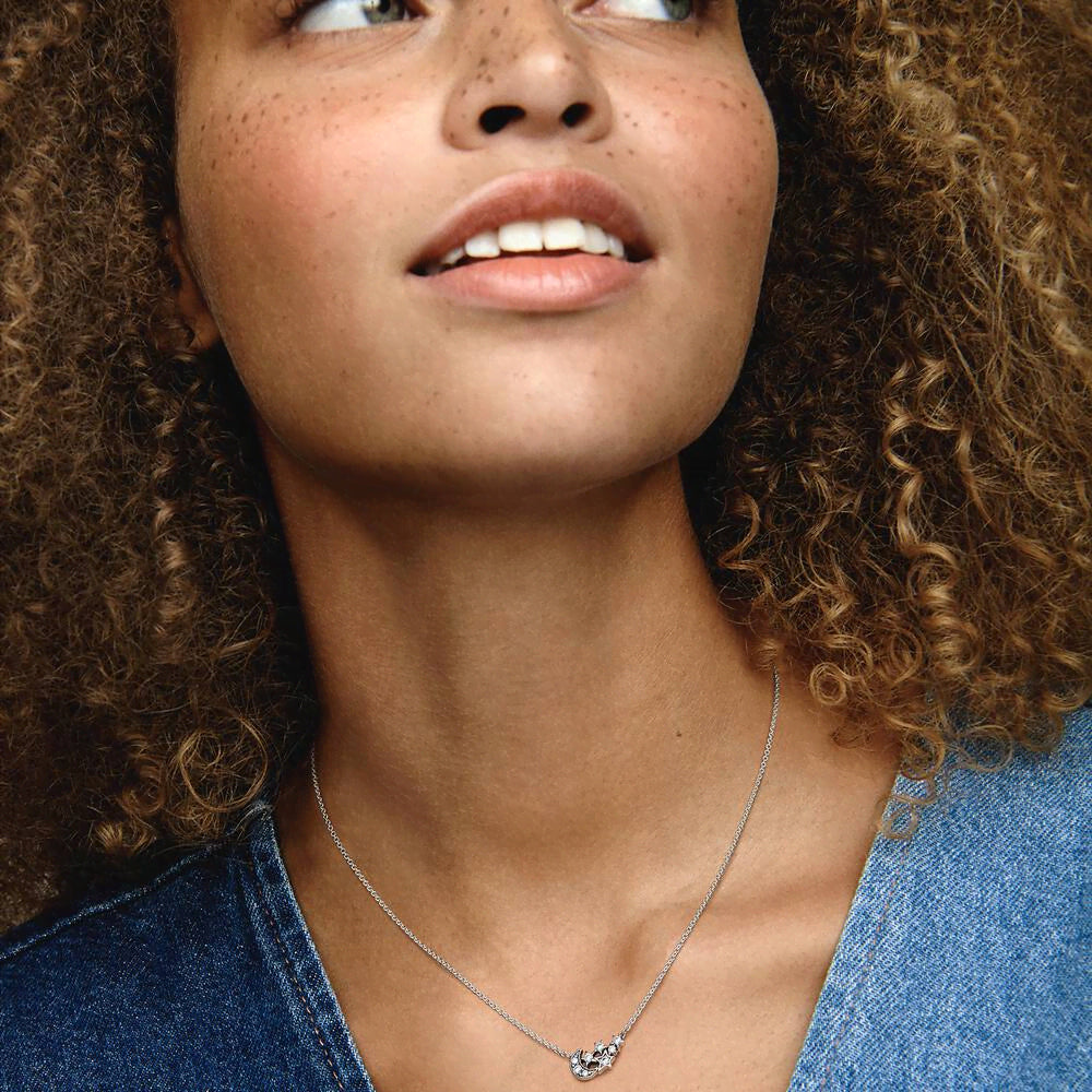 Sparkling Moon & Star Collier Necklace