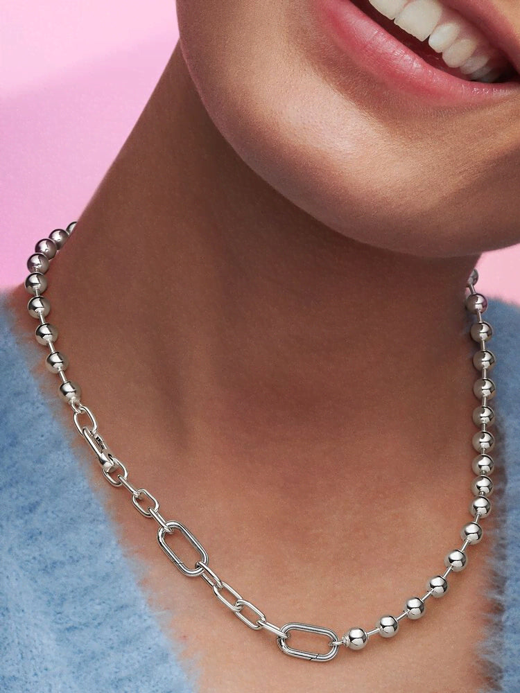 Pandora ME Metal Bead & Link Chain Necklace