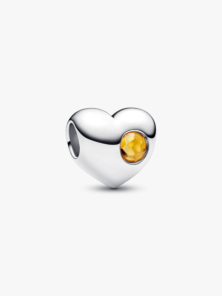 Engravable Honey Stone Heart Charm