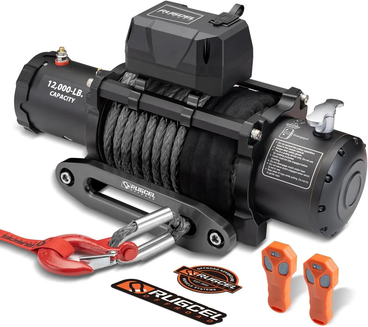 RUGCEL 12000lb 12V Truck Electric Winch With Steel Rope - 12000lb-steel-rope