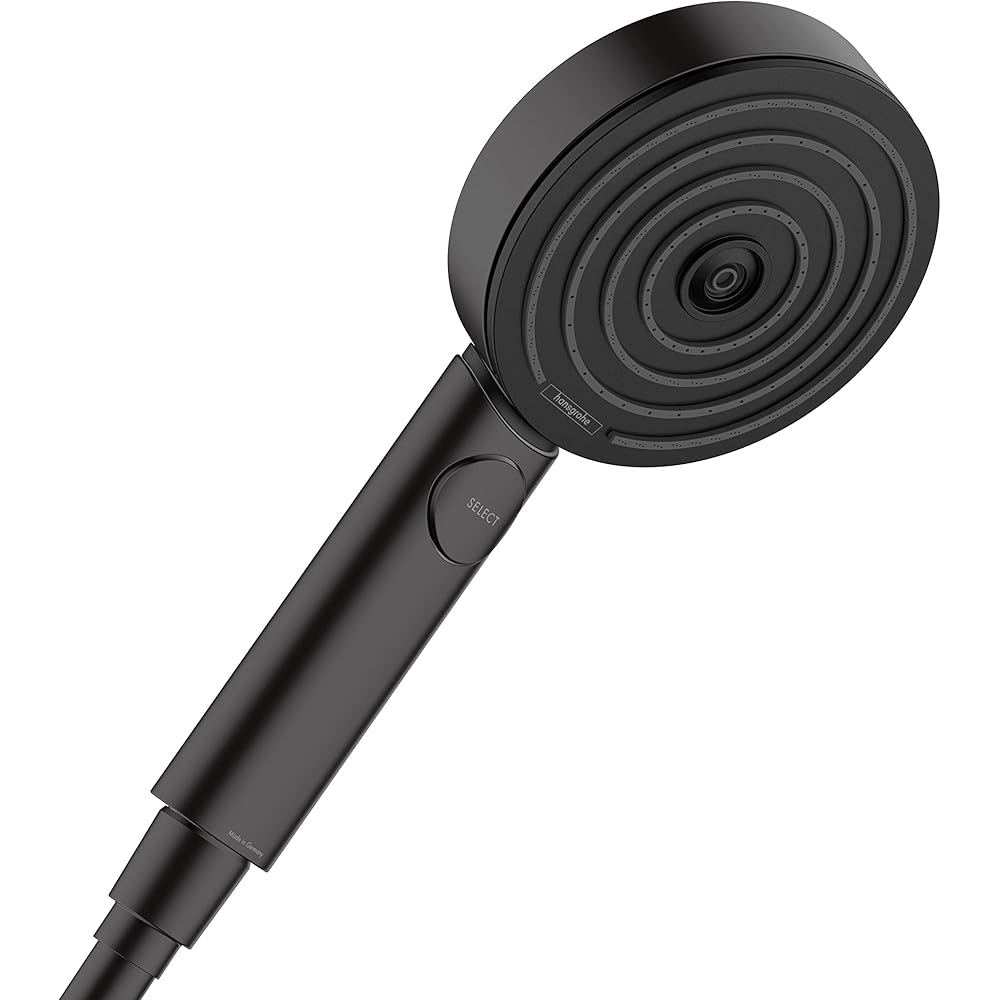 Modern Handheld Shower Head, 4-Inch, 3-Spray, Matte Black