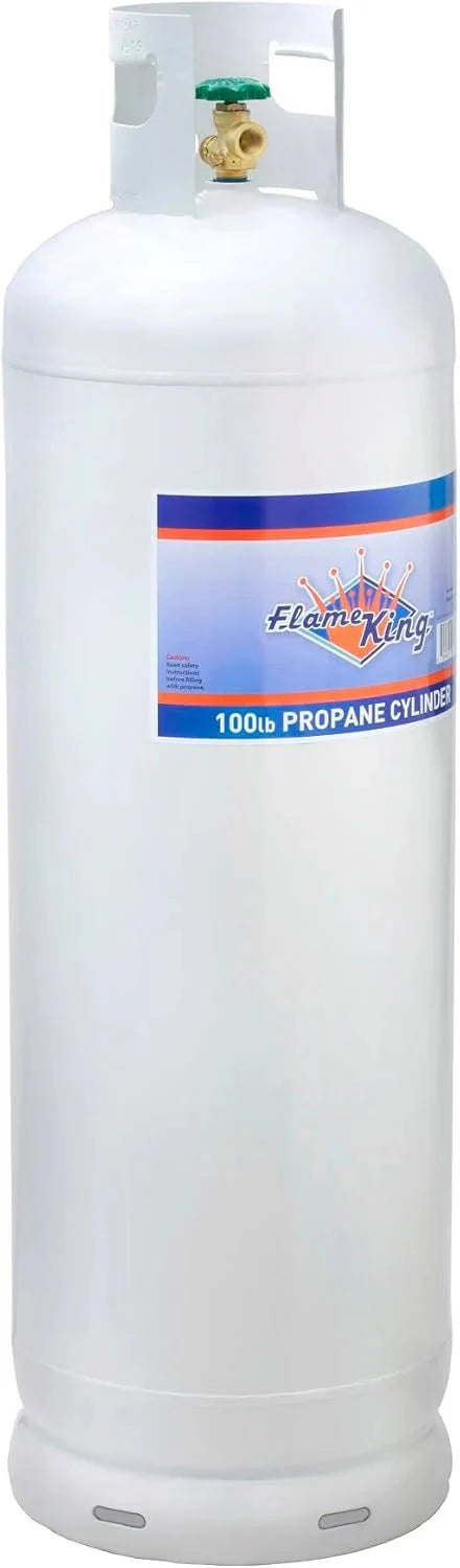 Flame King Steel 100LB Propane Tank Cylinder With POL Valve And Collar - YSN100b