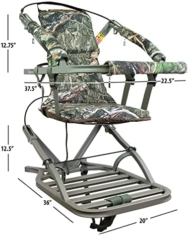 Aluminum Climbing Treestand With Padded Seat, 300 Lb. Capacity And Safety Harness