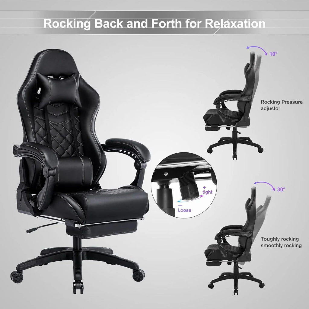 Blue Whale PU Leather Big And Tall Ergonomic Office Gaming Chair, 350 Pounds - B0BTCQ3VVW