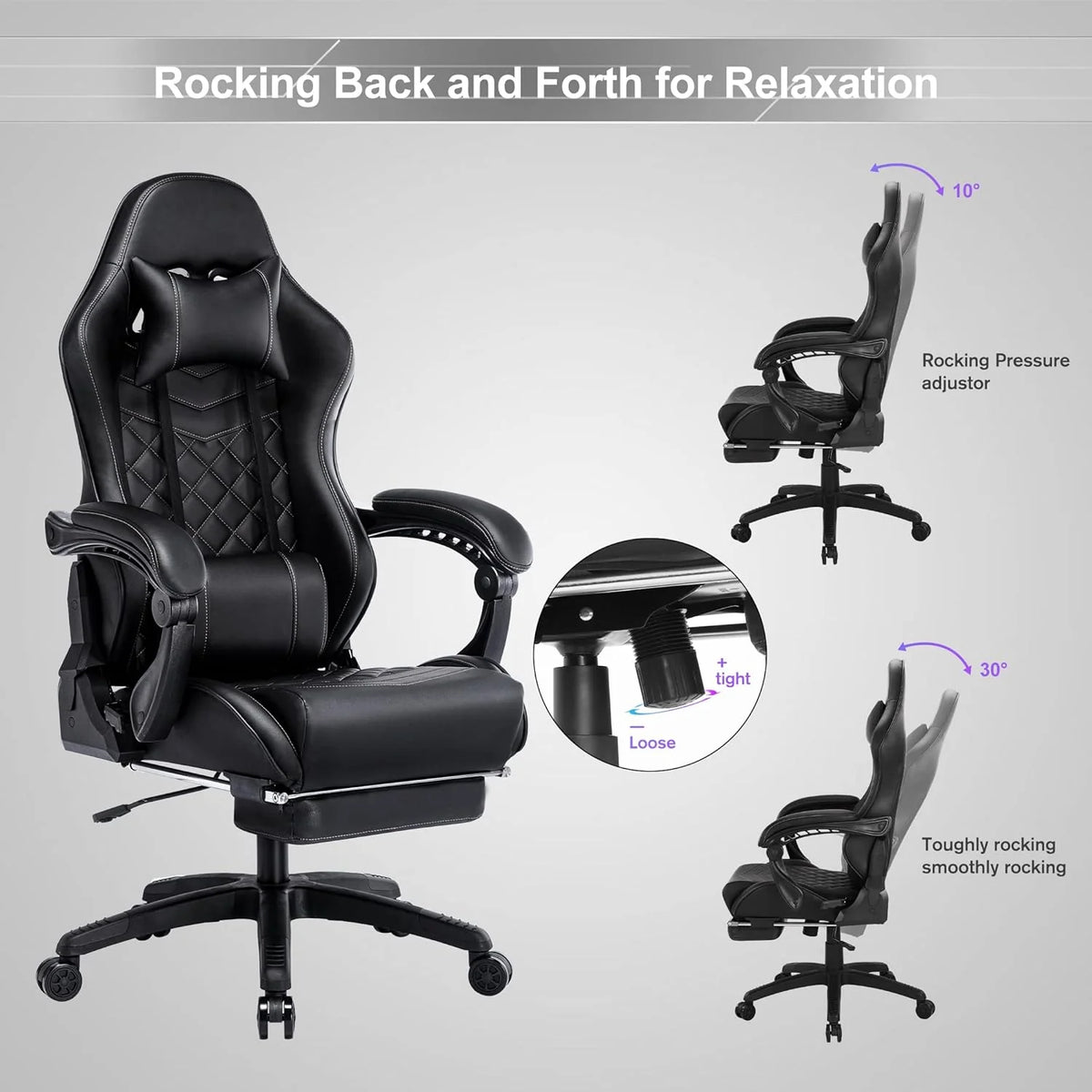 Blue Whale PU Leather Big And Tall Ergonomic Office Gaming Chair, 350 Pounds - B0BTCQ3VVW