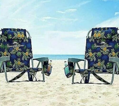Tommy Bahama Folding Beach Deck Chair, Blue, Polyester Blend, Aluminum Frame - 735752