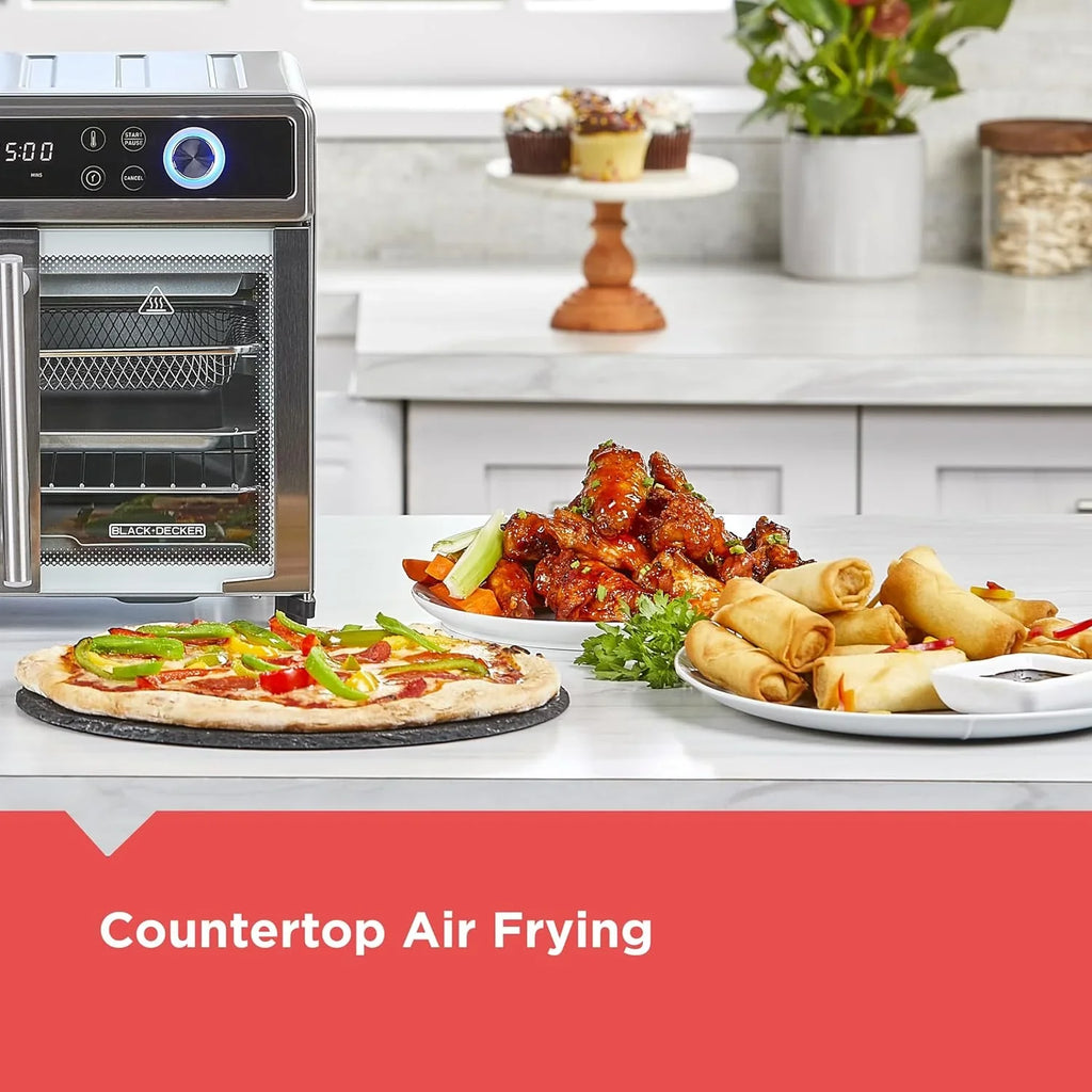 Crisp 'N Bake 12-in-1 Air Fryer Toaster Oven Combo, Stainless Steel - Crisp 'N Bake French Door Air Fry Toaster Oven
