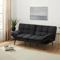 Mainstays Memory Foam Futon, Full, Black Faux Suede Fabric - MS95-010-107-02