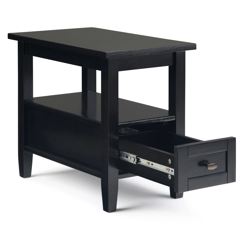 Solid Wood Narrow Side Table, 14 in Wide, 24 in D x 14 in W x 20 in H