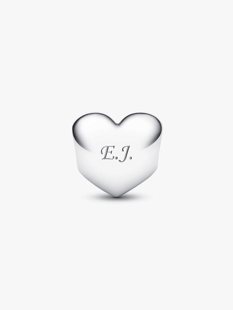 Engravable Red Stone Heart Charm