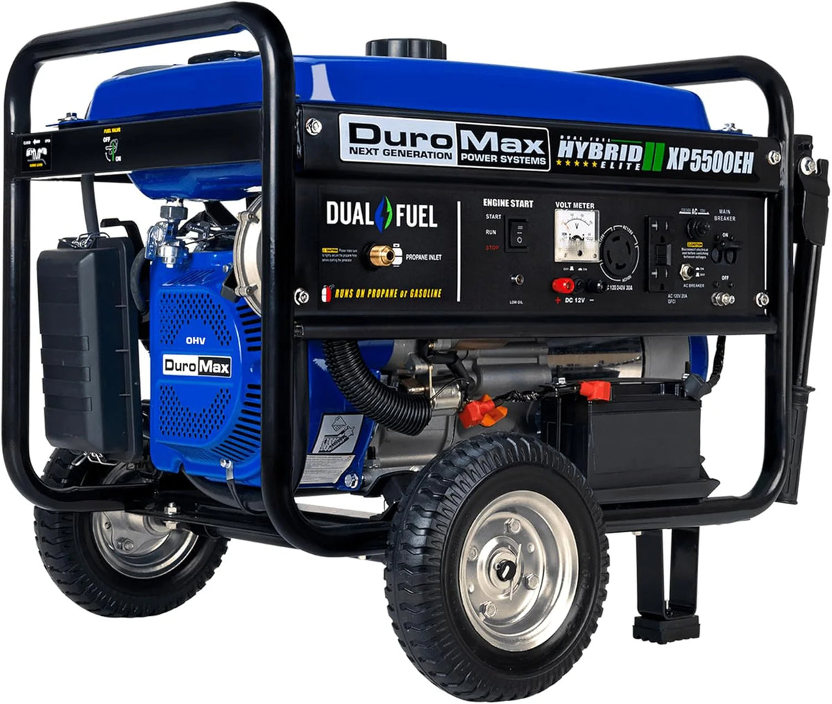 DuroMax 13,000-Watt Dual Fuel Portable Generator, Gasoline/Propane, Electric Start - XP13000EH