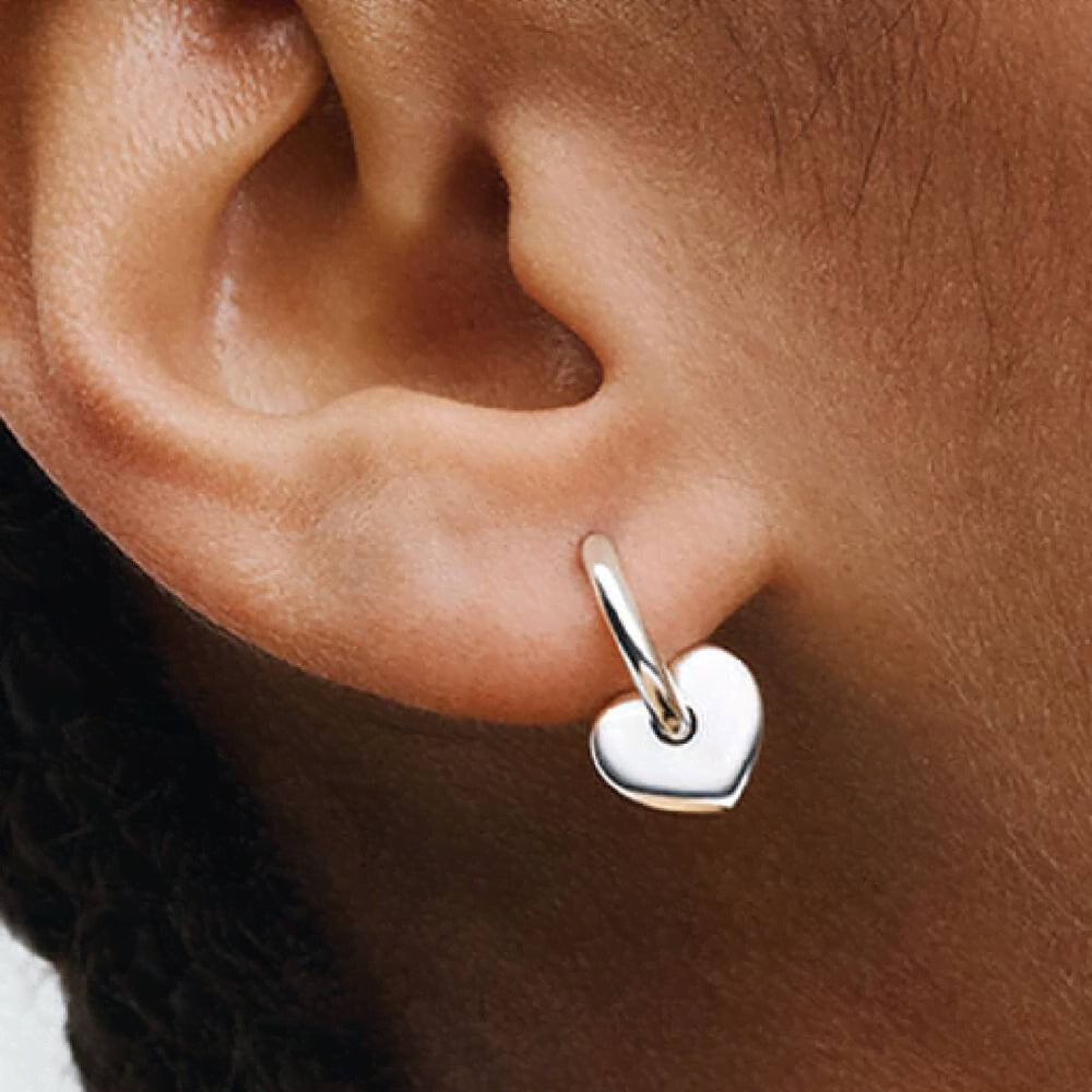 Heart Open Hoop Earrings