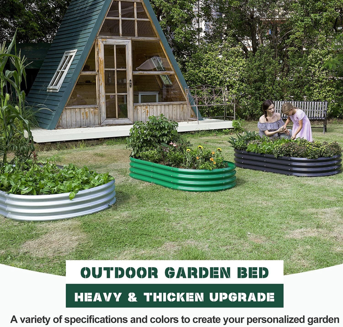 Land guard Galvanized Raised Garden Bed Kit, 10x4x1ft, 2-Pack