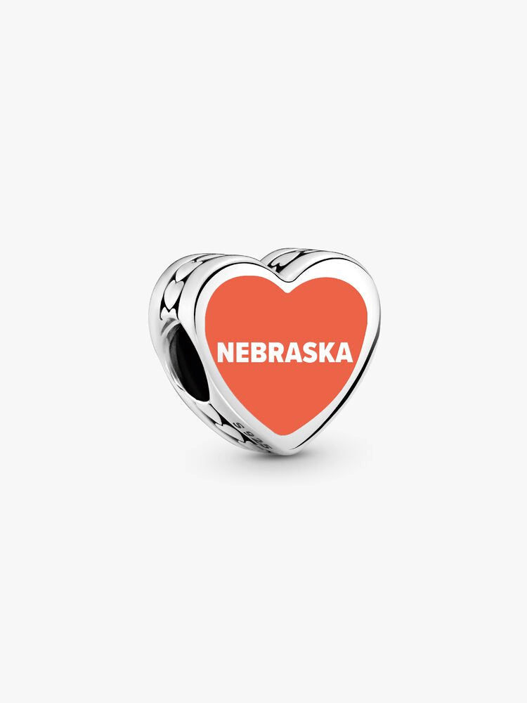 Nebraska Heart Charm