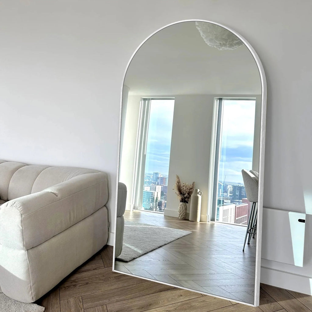 Arched Full Length Floor Mirror With Aluminum Alloy Frame - 65x22, 71x24, 71x28, 71x32