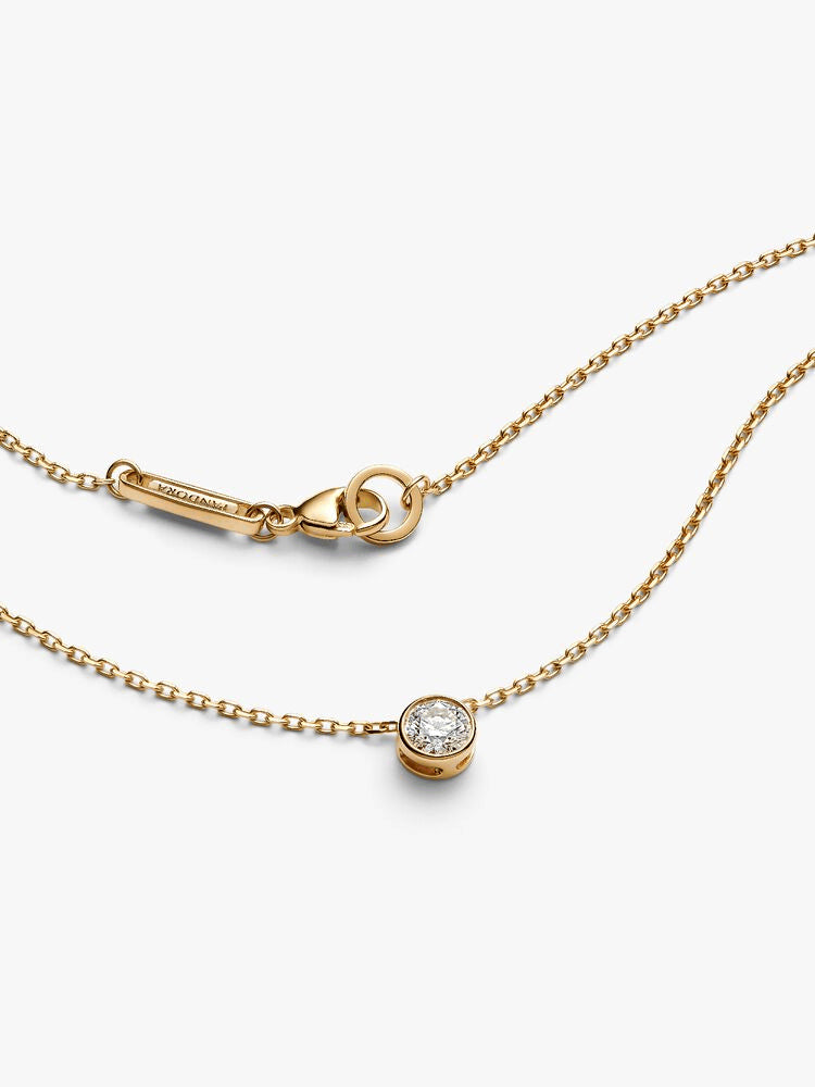Pandora Era Bezel 14k Gold Lab-grown Diamond Pendant Necklace