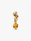 Faceted Honey Eternity Circle Dangle Charm