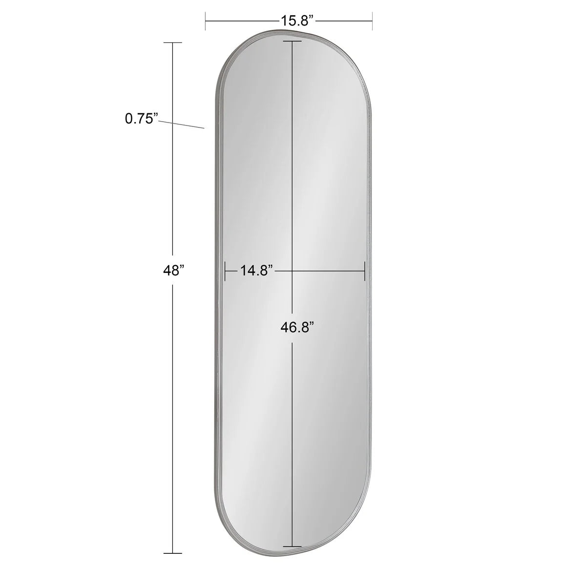 Capsule Framed Wall Mirror, 16x48, 18x24, 22x34, 24x36, Black, Bronze, Gold, Gray, Silver, Antique-Bronze