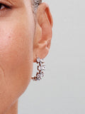 Sparkling Bow Row Hoop Earrings