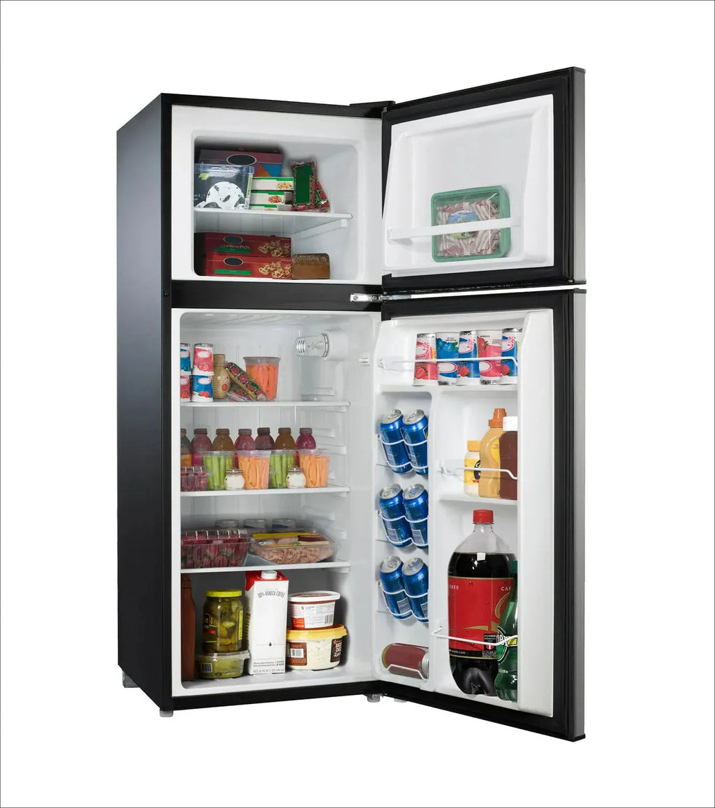 Galanz 4.6 Cu Ft Two Door Mini Refrigerator With Freezer, Stainless Steel - GL46TS5E