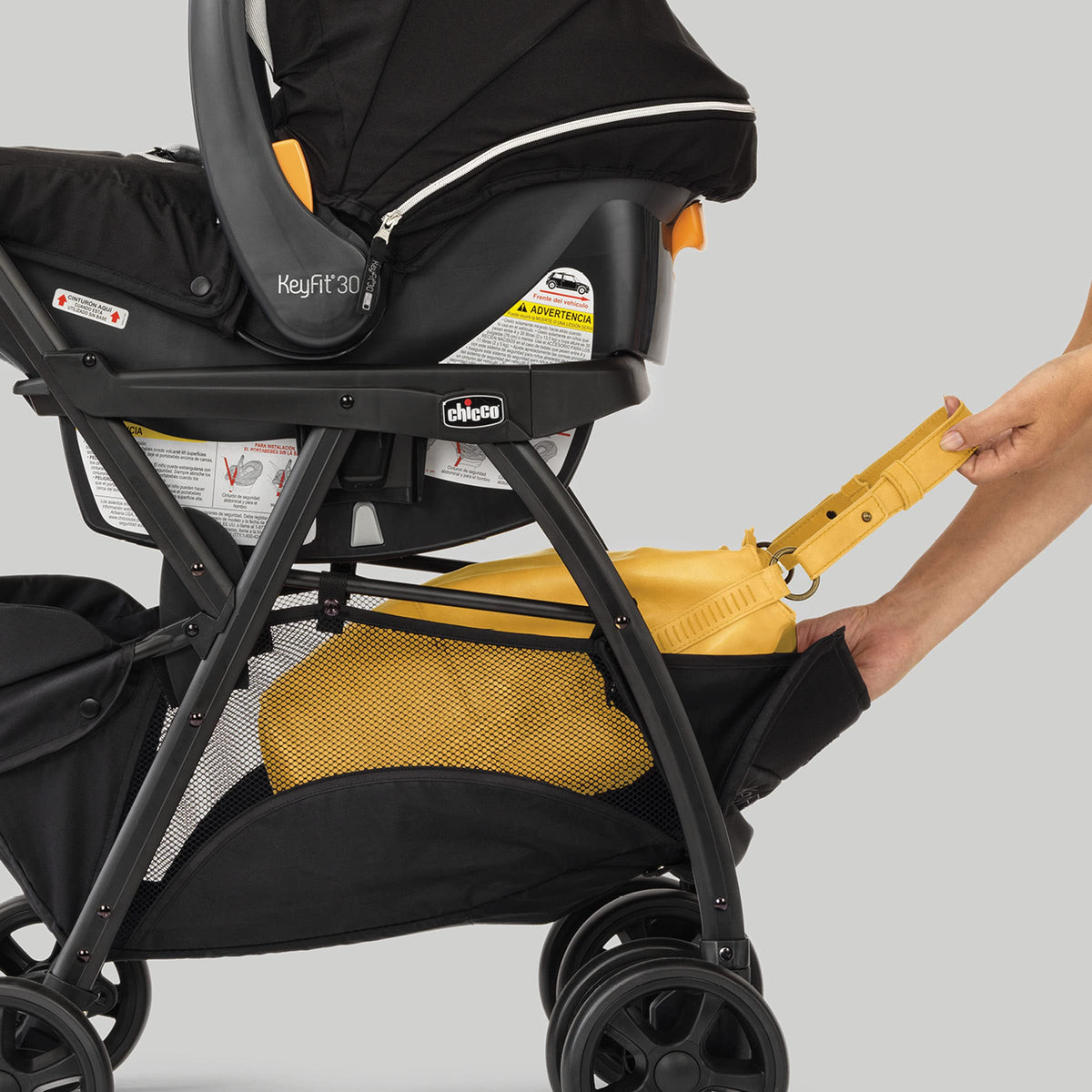 Lightweight Infant Car Seat Caddy Frame Stroller - Easy Fold Design