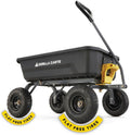 Poly Dump Garden Cart With No-Flat Tires, 7 Cubic Feet, 1200-Pound Capacity, Black - 7GCG-NF