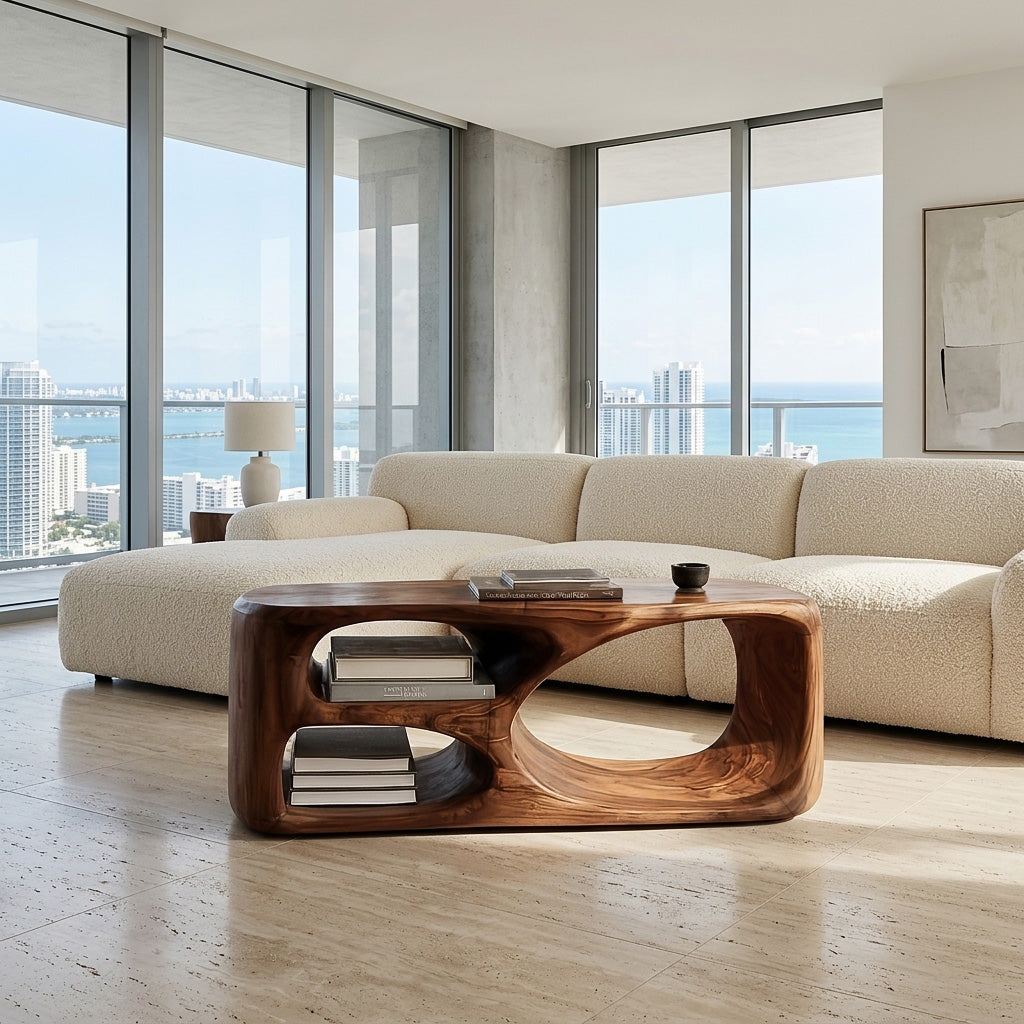 Contemporary Coffee Table With Built In Storage For Living Room