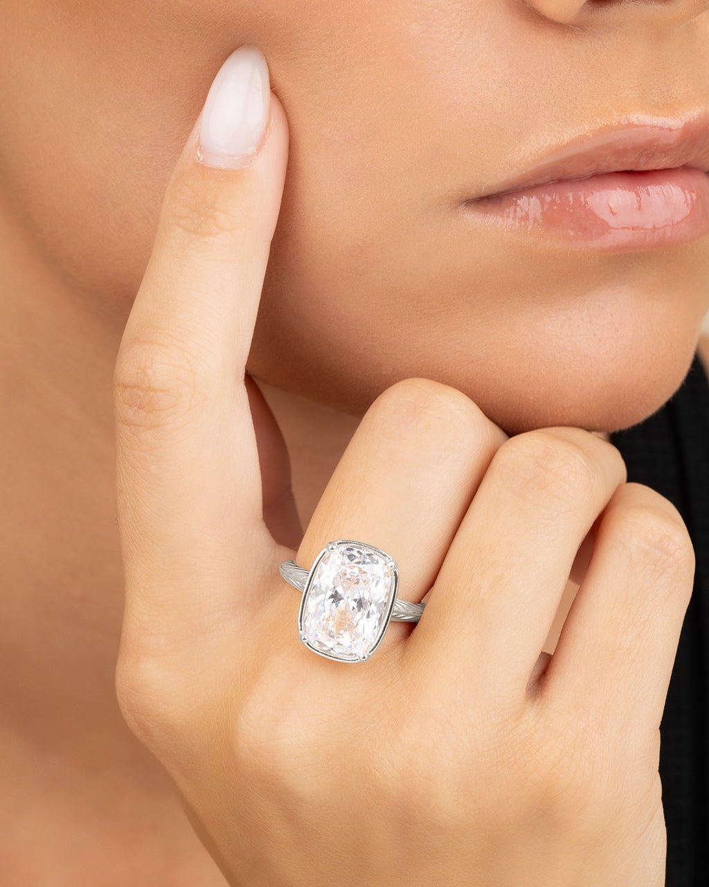 Elongated Cushion Cocktail Ring - view 8