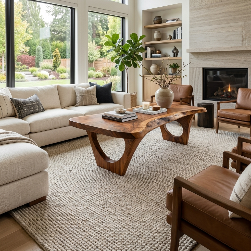 Contemporary Coffee Table Live Edge Design For Living Room