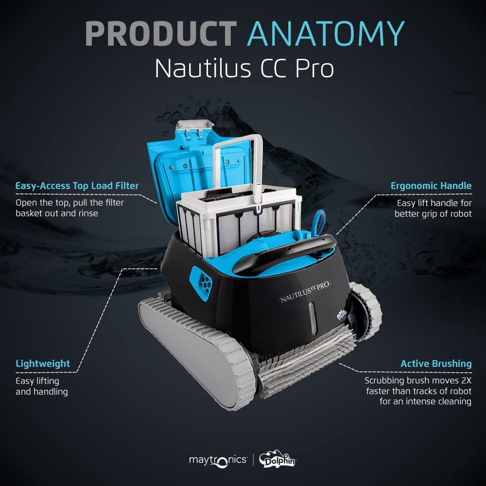 Dolphin Robotic Pool Vacuum Cleaner For Pools Up To 33 ft, Wall Climbing - Nautilus CC 99996113-US