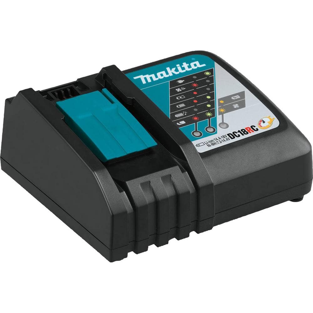 Makita 18V LXT 5.0Ah Battery And Rapid Optimum Charger Starter Pack With XAG04Z Brushless Angle Grinder - BL1850BDC2XAG04