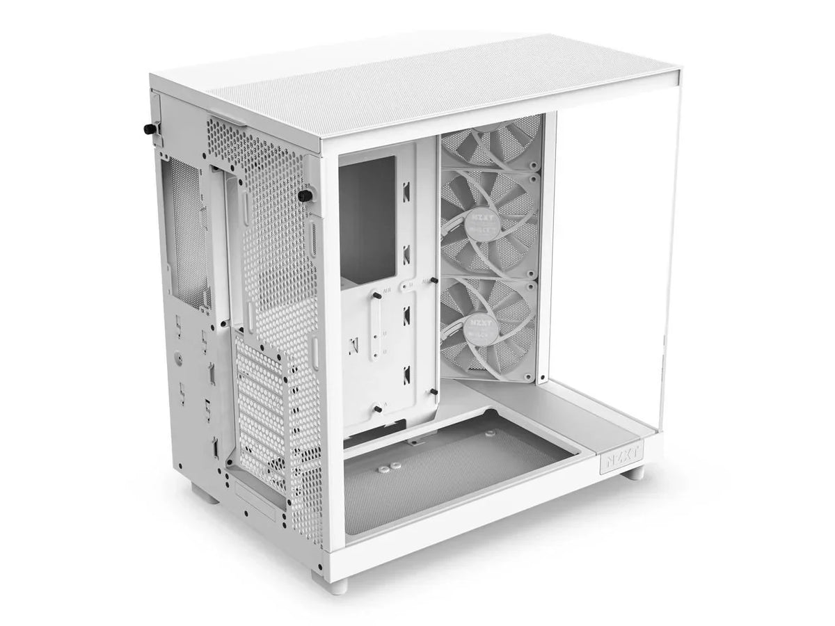 NZXT H6 Flow Compact Dual-Chamber Mid-Tower Airflow Case, White - CC-H61FW-01