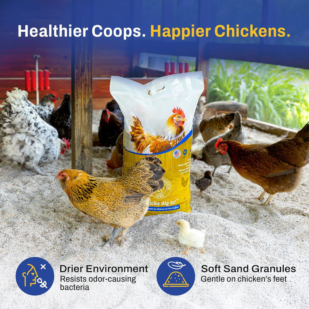 Chicken Sand Odor Eliminating Coop Bedding, 50 Lb Bag, 8 Pack