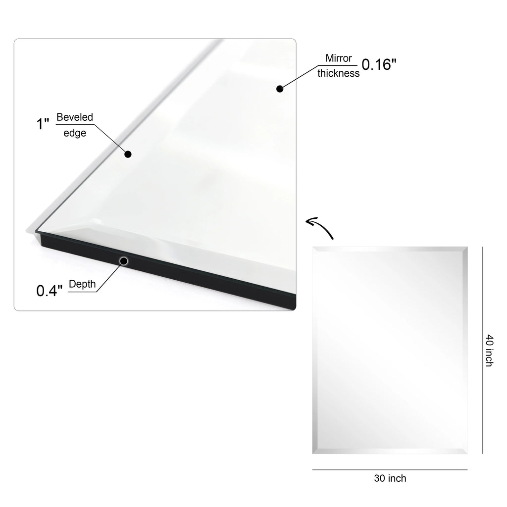 Frameless Beveled Prism Wall Mirror - Clear