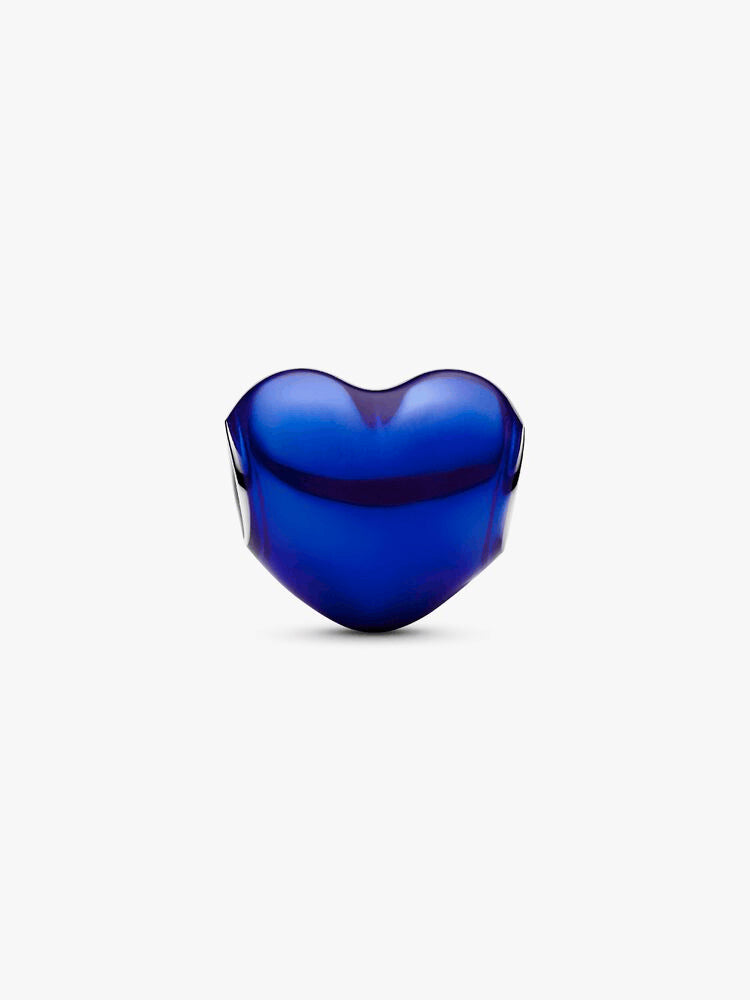 Metallic Blue Heart Charm