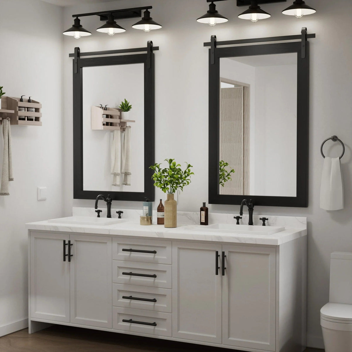 Rectangular Wall Mirror With Wood Frame, 18 x 26 in, 22 x 30 in, 24 x 36 in, or 40 x 26 in - Multiple Sizes