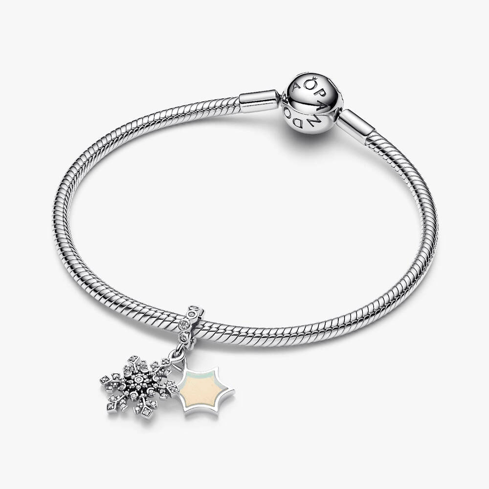 Opalescent Snowflake Double Dangle Charm