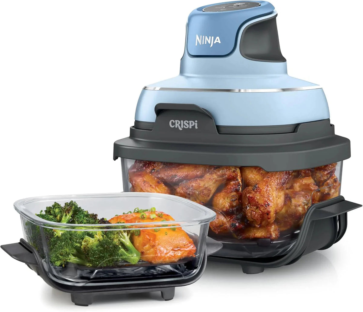 Ninja Crispi 4-in-1 Portable Glass Air Fryer Cooking System, 1500W, 4 QT And 6-Cup Containers
