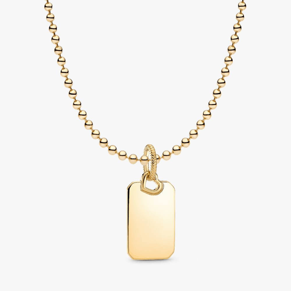 Engravable Rectangular Dog Tag Necklace