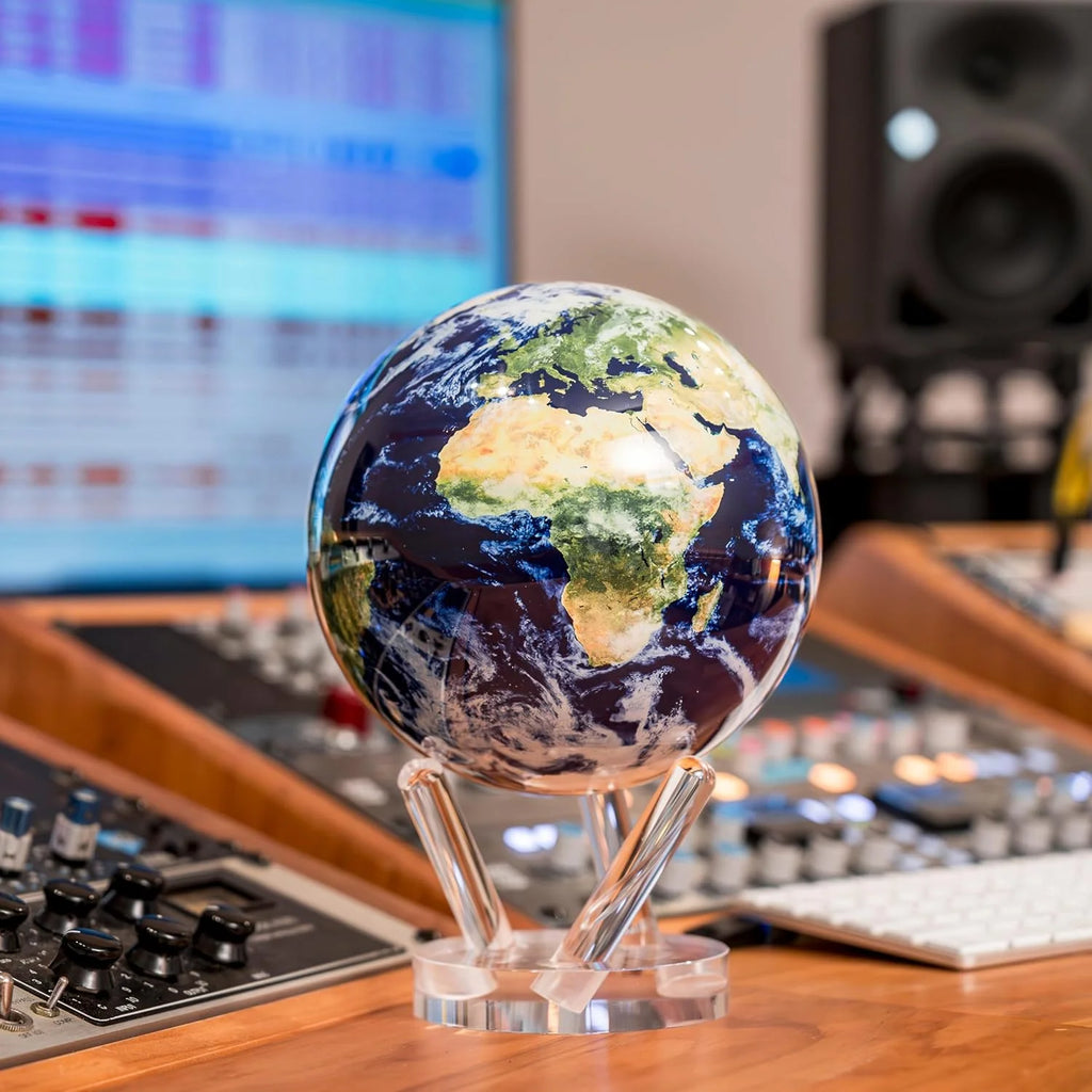 MOVA Self-Rotating Globe Earth With Clouds, 4.5 in - Light Powered