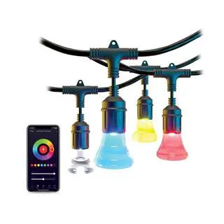 Atomi Smart WiFi Color String Lights, 24-Foot, 12 LED Bulbs - AT1326
