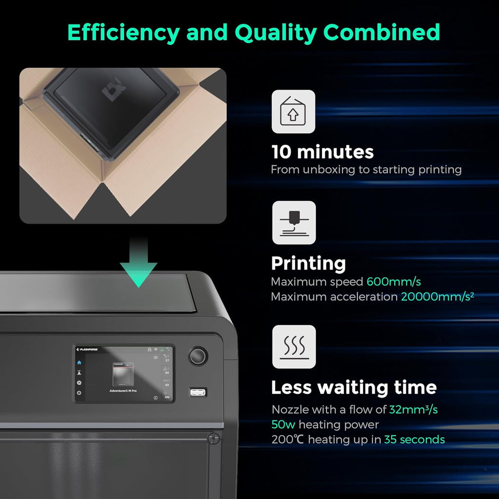 Flashforge High-Speed CoreXY 3D Printer, 220 x 220 x 220 mm - Adventurer-5M / Adventurer-5M Pro